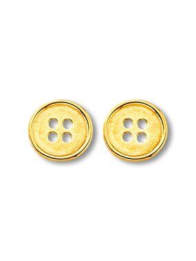 14K Yellow Gold Button Stud Earrings | Everyday Earrings By Tehrani Jewelry